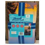 Reversible Whitley Willows Microfiber BEACH TOWEL 35x70 Palm Beach Sunset