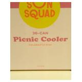 36 Cans/31qt Soft Sided Cooler - Sun Squad™ Beige Checkered/Yellow