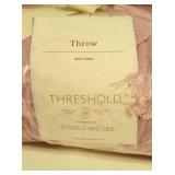 Floral Block Print Jacquard Throw Purple/Cream - Threshold