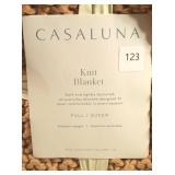 Full/Queen Chunky Knit Bed Blanket Warm Brown - Casaluna