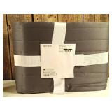 Full/Queen Satin Quilt Dark Gray - Room Essentials