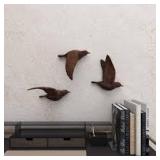 Polystone Bird Metallic 3D Sculpted Wall Decor Set of 3 Brown