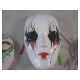 (CS) 5 Ceramic Masks - 1 Signed...