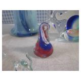 (BS) Glass Blue Swirl Vase and Smal...