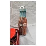 Coca Cola Treasure Lot including crate, Stuffies, Tin, Bucket Tin w/Handle