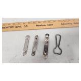 Lot of 4 Vintage Bottle Openers(Hamm