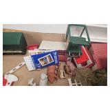 Lot of Model Buildings/Animals and Train Avon Cologne Vessel