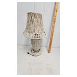 Wicker Lamp with Shade, Tested and Works