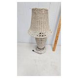 Wicker Lamp with Shade, Tested and Works