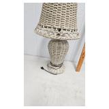 Wicker Lamp with Shade, Tested and Works