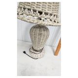 Wicker Lamp with Shade, Tested and Works