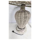 Wicker Lamp with Shade, Tested and Works
