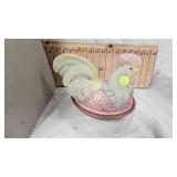 Unique Fenton Chicken Nest Roosting Dish, W/box, Beautiful Piece