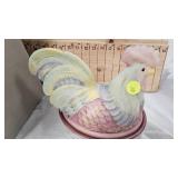 Unique Fenton Chicken Nest Roosting Dish, W/box, Beautiful Piece