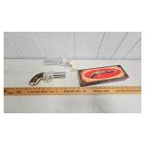 3 Firearm Themed Avon Cologne Bottles, one still in box