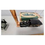 Two Railroad Themed Cologne Bottles w/Meikai 35 mm Camera