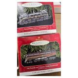 Lot of 3 Keepsake Railroad Hallmark Ornaments and Southern Pacific Rail Car