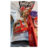 Lot of Various Coca Cola Tins/Cups. Bobbleheads, CandlesCoca