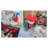 Coca Cola Calendars, Cups, Stuffie and Toy Truck as Shown