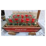 4-6pk Coke Bottles with Earnhardt Jur and Wood Crate Wagon