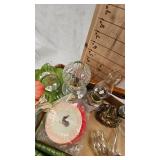 Minature Oil Lams, Bobbin Spools, Stuffed Giraffe, Tins