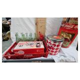 8 Pc Beverage Coca Cola Set, Tins, Bottles, Crate, Spoons