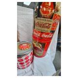 8 Pc Beverage Coca Cola Set, Tins, Bottles, Crate, Spoons