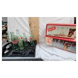 8 Pc Beverage Coca Cola Set, Tins,  Set of 1-=16 oz Bell Soda Glasses, Bottles as Shown
