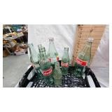8 Pc Beverage Coca Cola Set, Tins,  Set of 1-=16 oz Bell Soda Glasses, Bottles as Shown