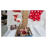 Coca Cola Themed Christmas Lot, Stockings, Ornaments, Etc