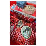 Plastic Coke Crate with Tins and Coca Cola Musical Alarm Clock in Box