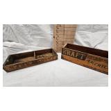 Lot of 2 Wood Cheese Boxes Kraft and Land O Lakes