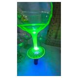 Lot of 4 Uranium/Vaseline Sherbet Dishes with 3 Depression Juice Glasses