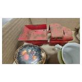 Hand Painted Porcelain Tea Set and Vintage Toy Truck and others