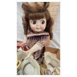 Hand Painted Bisque Vases, Porcelain Doll, and Cologne/Perfume Bottles