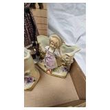 Hand Painted Bisque Vases, Porcelain Doll, and Cologne/Perfume Bottles