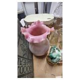 Westmoreland 40th Anniversary Hand Painted Glass Basket and Misc Jars