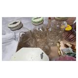 Westmoreland 40th Anniversary Hand Painted Glass Basket and Misc Jars