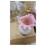 Westmoreland 40th Anniversary Hand Painted Glass Basket and Misc Jars