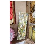 Victorian Art Glass Basket with Candy stripe Pattern and Storage Boxes