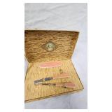 Victorian Art Glass Basket with Candy stripe Pattern and Storage Boxes