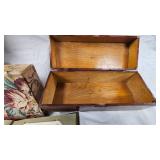 Post Card Collection, wood Storage Box and Vintage Items