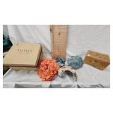 Wood Handkerchief Box and Vintage Dress Hats