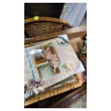 Wicker Baskets and Vintage Pictures Lot