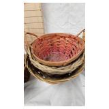 Wicker Baskets and Vintage Pictures Lot