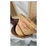 Wicker Baskets and Vintage Pictures Lot