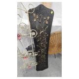 Wall Décor, Towel Rack and Round Wicker Folding Table