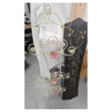 Wall Décor, Towel Rack and Round Wicker Folding Table