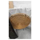Wall Décor, Towel Rack and Round Wicker Folding Table