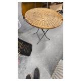 Wall Décor, Towel Rack and Round Wicker Folding Table